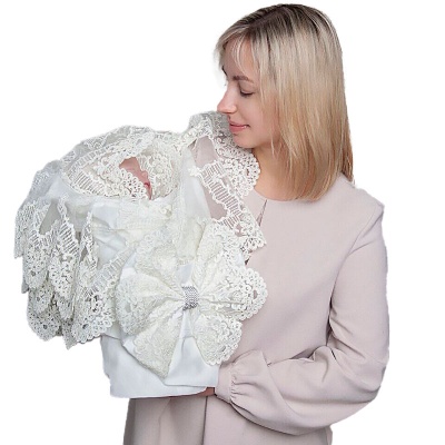 Уголок кружевной с бантом размер 100х90 см Наследникъ НВ4013-ЭК-02 1 Уголок кружевной с бантом размер 100х90 см Наследникъ НВ4013-ЭК-02 1